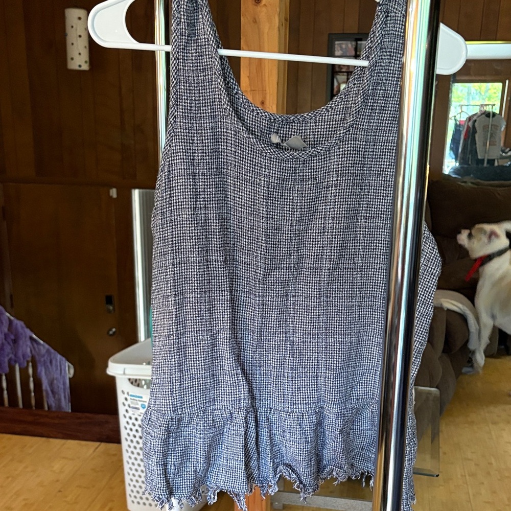 Falls Creek Black and White Patterned Tank Top